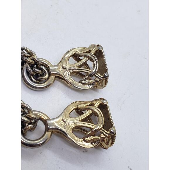 Vintage Wax Seal Watch Double Fob Lariat Necklace 1950s Emmons Georgian Chunky - Picture 11 of 16